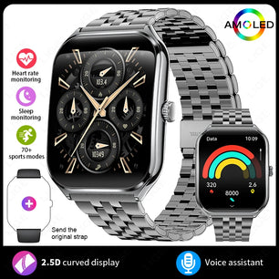 New Ultra-Thin Smartwatch for Men Women -  Bluetooth Call  with IP67 ， GPS Tracking, All-Day Health Monitor ， Fitness Watch