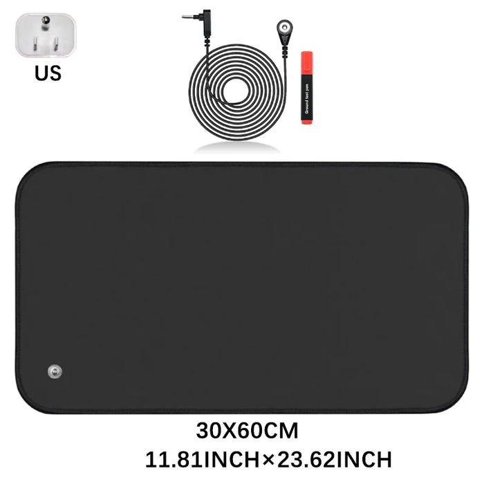 Grounding Mat for Sleep 30x60cm Wellness Natural Earthing Pad to Improve Circulation, Reduce Inflammation & Ease Pain/Anxiety