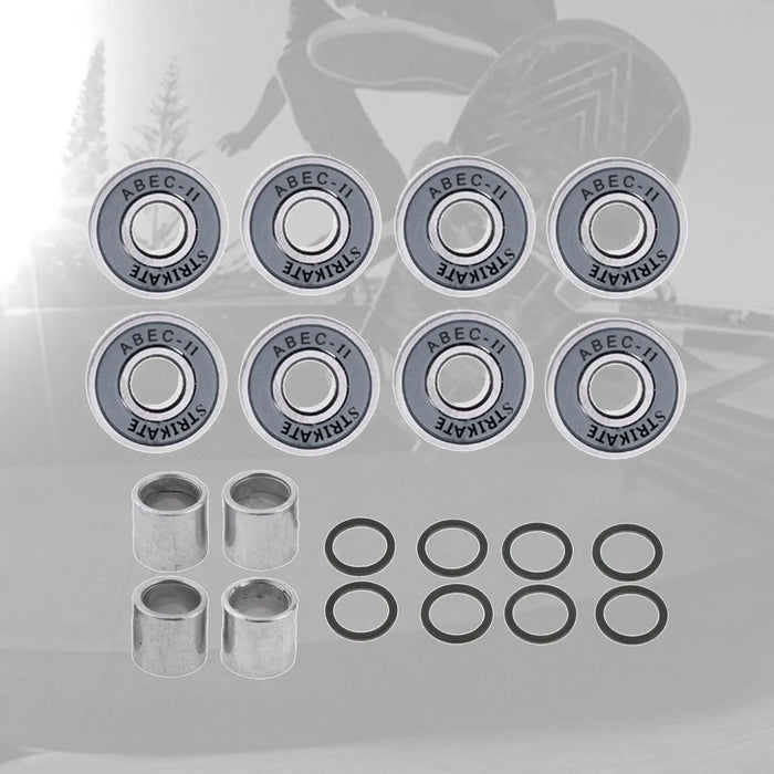 8 Frictionless Abec 11 Skateboard Roller Skate Wheels Scooter Spare Bearings