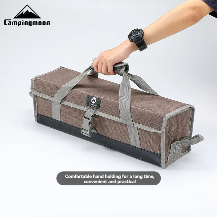 CAMPINGMOON Outdoor Thick Canvas Multi functional Handheld Tools Miscellaneous Storage Bag Barbecue Equipment Camping Bag