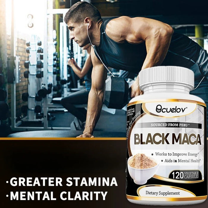Black Maca Extract 1000mg – Organic Peruvian Maca Supplement, High Potency Energy, Mood & Performance Support, Vegan, Non-GMO