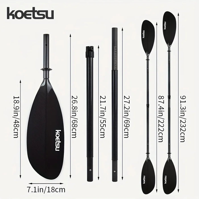KOETSU full carbon kayak paddle KAYAK canoe double-ended paddle detachable four-section paddle accessories