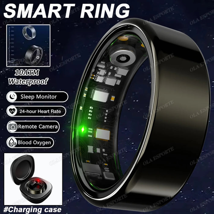 2025 New Smart Ring Blood Oxygen Heart Rate Sleep Monitor Sports GPS Tracking Remote Care 10ATM Waterproof Men Women Smartring