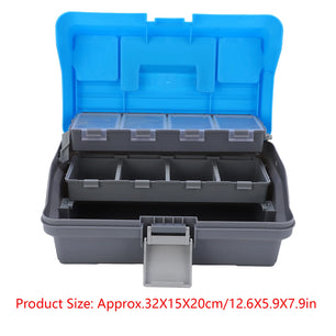 Fishing Gear Box, Fishing Tackle Box Portable ABS Three‑Layer Fishing Gears Storage Box with Ergonomic Handle