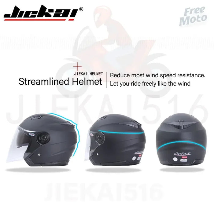 JIEKAI Motorcycle Half Helmet Men Dual Lens Scooter Moto Casco Village Riding Capacete De Moto Motocross Helmets