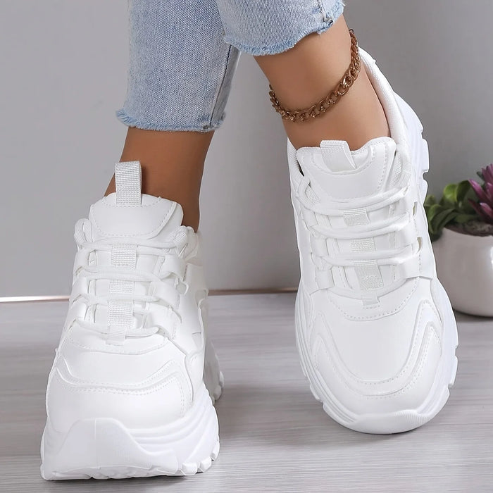 Women's Casual Sports Shoes -Elegant for All Seasons ,lightweight Comfortable Platform Sneaker,white Shoe All-match