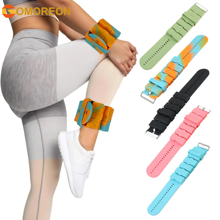1Pair Ankle Wrist Weights (495g Each) Adjustable Leg Arm Weights, Weighted Wristbands Bracelets for Walking, Running, Yoga