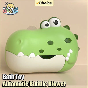 Bath Bubble Machine Music Automatic Bubble Blower Dinosaur Shape Electric With Suction Cup Children Bathing Companion For Kids