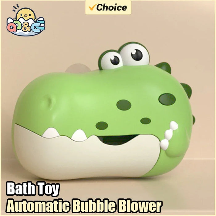 Bath Bubble Machine Music Automatic Bubble Blower Dinosaur Shape Electric With Suction Cup Children Bathing Companion For Kids
