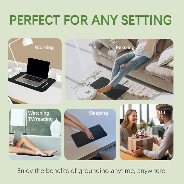 Grounding Mat for Sleep 30x60cm Wellness Natural Earthing Pad to Improve Circulation, Reduce Inflammation & Ease Pain/Anxiety