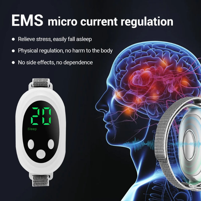 Smart Handheld Wireless EMS Relaxation Device Anti-Anxiety Palm Help Sleep Massager for Body Improved Deep Sleep Aid Instrument
