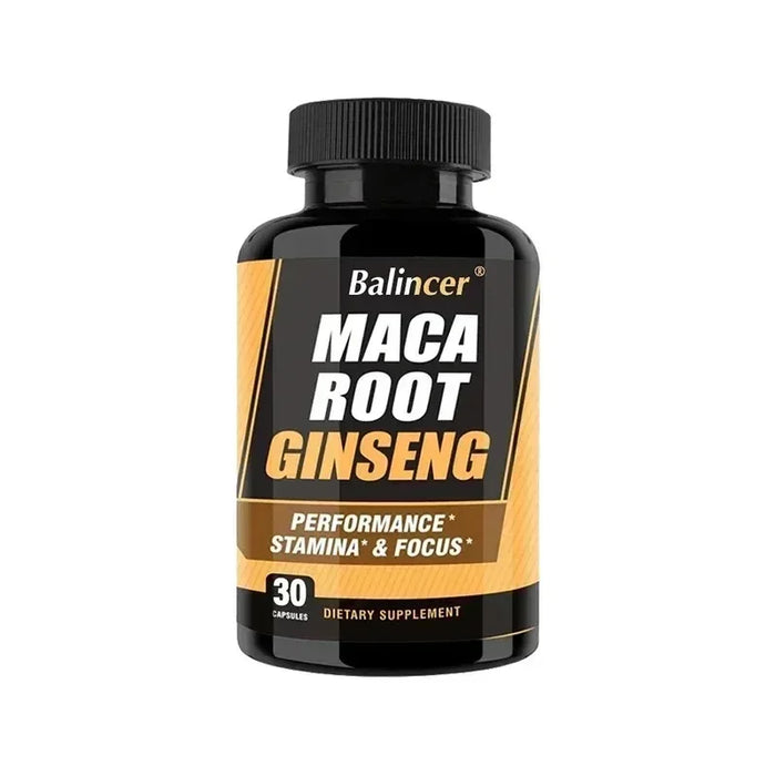 Maca Root Capsules with Ginseng - Promote Energy, Mood, Stamina & Performance Supports Mental Health for Men and Women