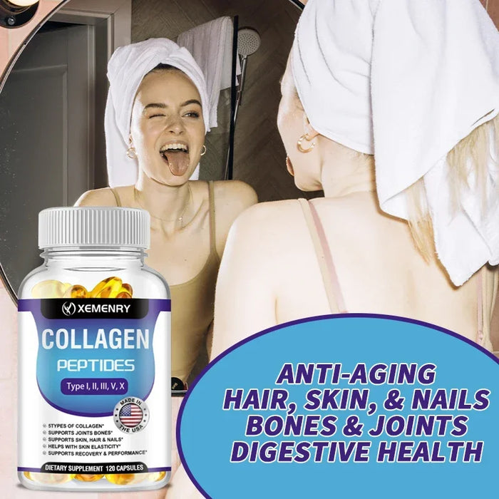 Collagen Peptide - Anti-Aging, Anti-oxidation, Anti-wrinkle, Type I, II, III, V Premium Collagen ComplexSupplements