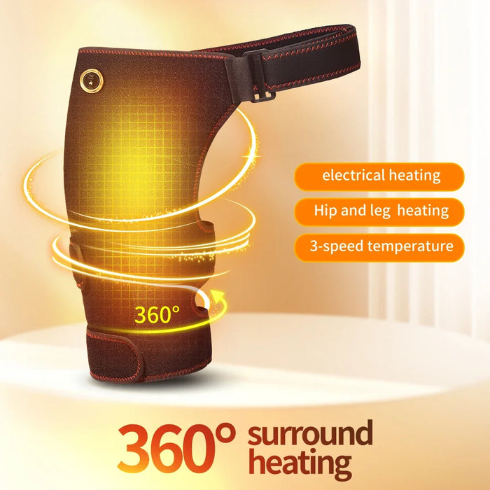 Full-Wrap Hip Support Brace with Massager Sciatica Pain Relief Buttock Physical Therapy Recovery Focused Hip Heating USB-Powered