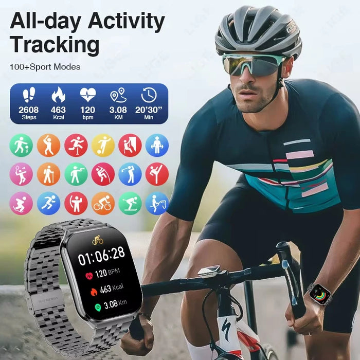 New Ultra-Thin Smartwatch for Men Women -  Bluetooth Call  with IP67 ， GPS Tracking, All-Day Health Monitor ， Fitness Watch
