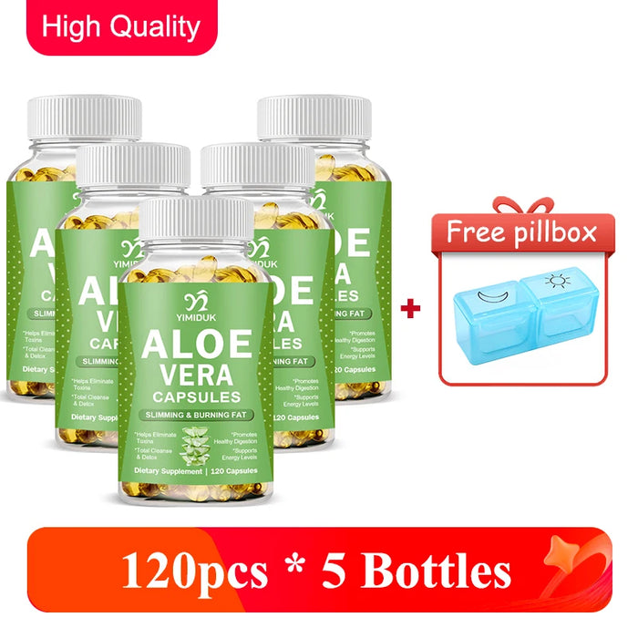 Natural Herbal Aloe Vera Supplement, Support Digestive Health & Natural Detox, Skin Care & Immune System Aid, GMP Certified