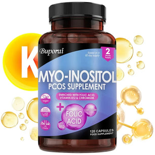 Myo-Inositol PCOS Supplement - Promotes Hormonal Balance and Ovarian Health, Regulates Menstrual Cycles, and Improves Mood