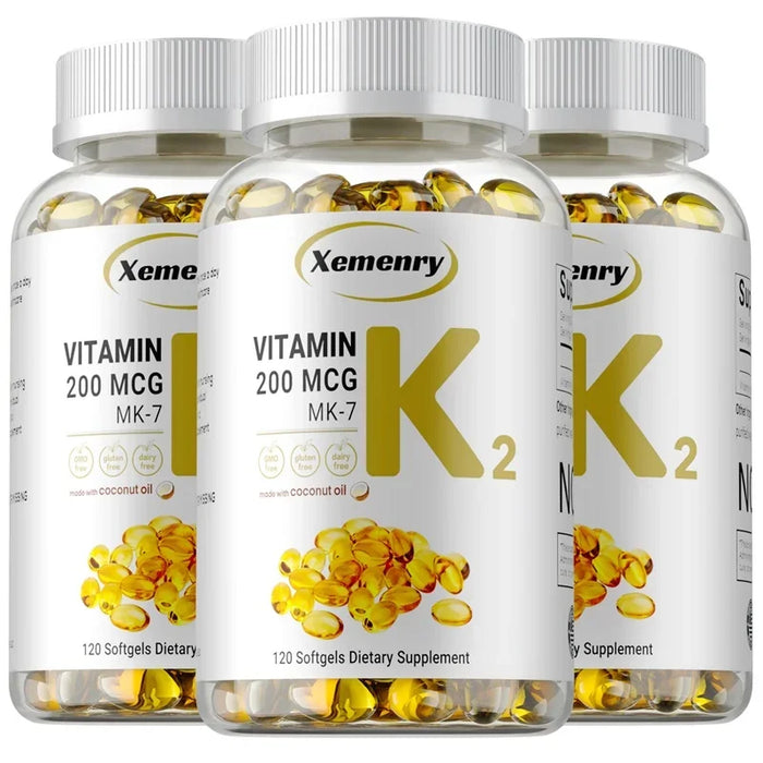 Vitamin K2 MK-7 Supplement - Supports Bone Density, Teeth, Skin, Heart Health and Immunity