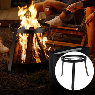 Campfire Tripod for Cooking , Outdoor Fire Pit Stand, Portable Cast Iron Open Camping Tripod Cookware Camping Cooking Equipment