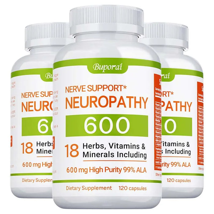 Neuropathy Support Supplement 600mg - Supports The Nervous System, Relieves Stress, Promotes Brain Function, and Boosts Energy