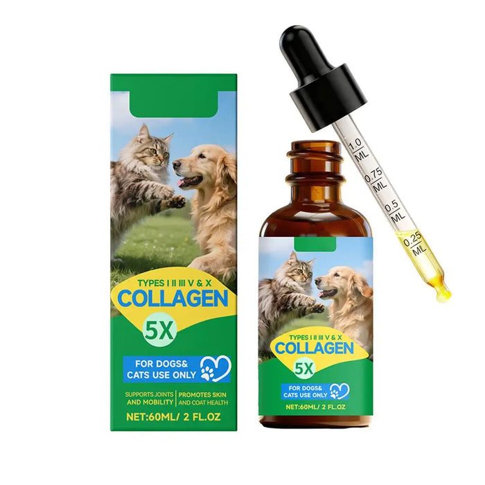 Dog Collagen Health Drops - Gentle Formula Joint Care Hair Care Support Skin and Hair Health Pet Nutritional Supplement