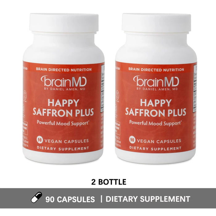 Happy Saffron Plus Supplements - Saffron Flower Extract Supplement for Eye Health Support - Mood Enhancer for Men & Women