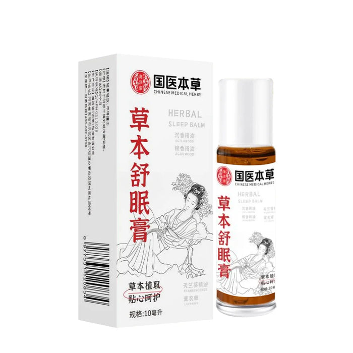 Herbal Sleep Roll-On -Aromatherapy Slumber Balm Agarwood Oil & Acupressure Formula for Natural Insomnia Relief Rollerball