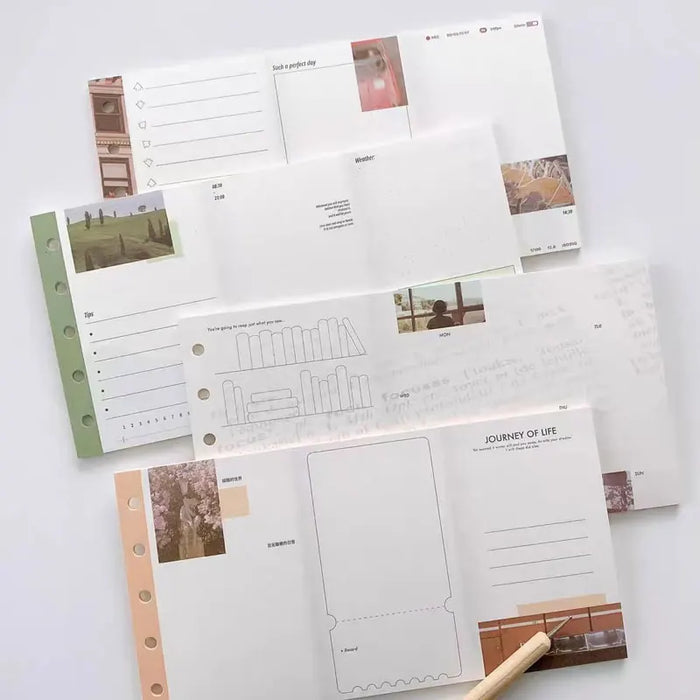20sheets/Lot M5 Tri-Fold Loose-Leaf Inner Page Notebook Refill To Do Journal Sketchbook Accessories Diary Office Supplies