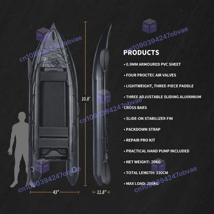 2-Person Inflatable Fishing Kayak w/ Aluminum Oars & Pump - Lightweight PVC Canoe for Lake/River, Durable Portable Watercraft