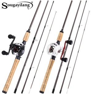 Sougayilang Professional Fishing Set 2.1m Ultra Light High Carbon Rod with 6.3:1 Gear Ratio High Quality Reel Precise Fishing