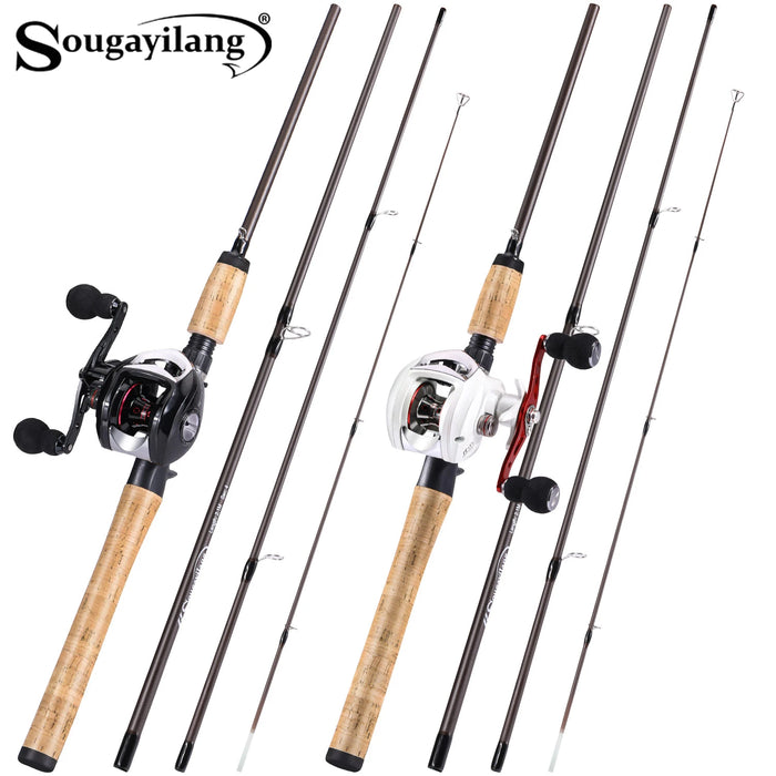 Sougayilang Professional Fishing Set 2.1m Ultra Light High Carbon Rod with 6.3:1 Gear Ratio High Quality Reel Precise Fishing