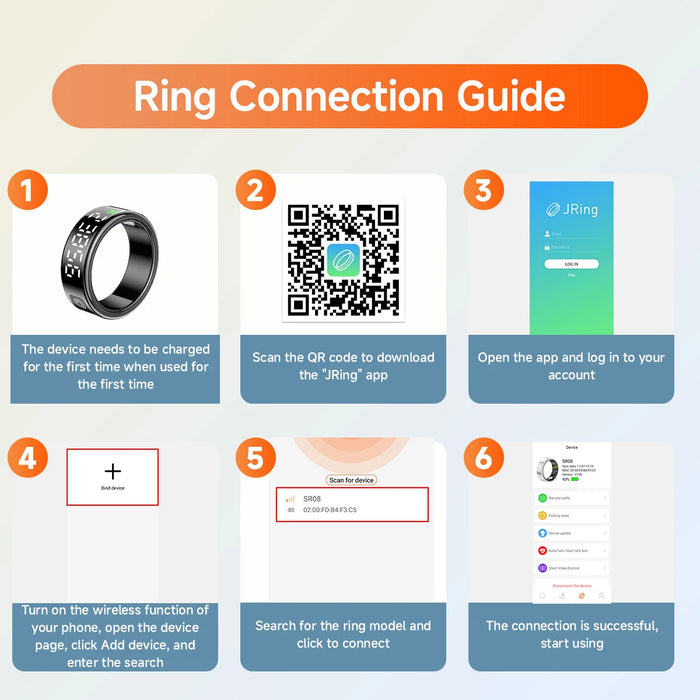 Smart Ring With Sleep Monitoring 5ATM Waterproof Gesture Swipe Video Long Battery Life