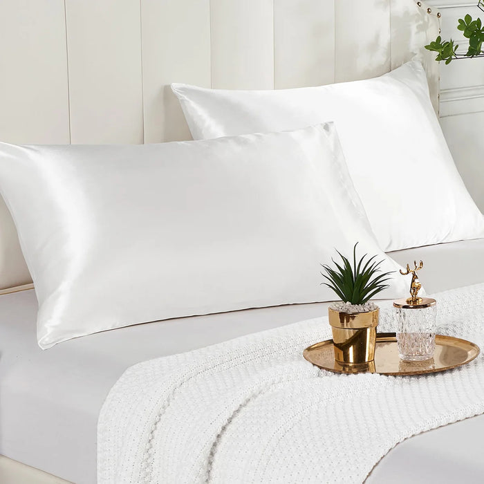 2 pcs Pillowcase for Hair and Skin, Silk Satin Pillowcase  Pillow Cases Set of 2， Silky Pillow Cover with Envelope Closure