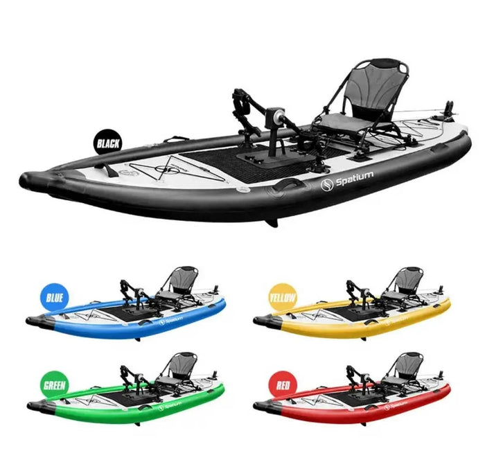 Inflatable Fishing Pedal Kayak Pontoon Boat with Pedal Drive System for Water Sports