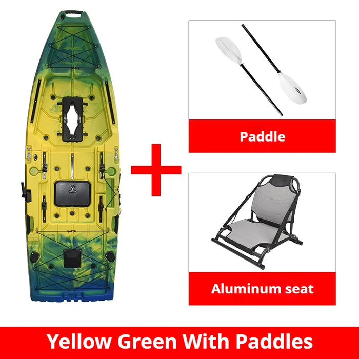 2-Seater Modular Kayak, Electric/Pedal-Driven HDPE Canoe with Aluminum Seats, Portable Fishing Boat for Lake & Ocean Recreation