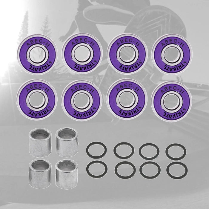 8 Frictionless Abec 11 Skateboard Roller Skate Wheels Scooter Spare Bearings