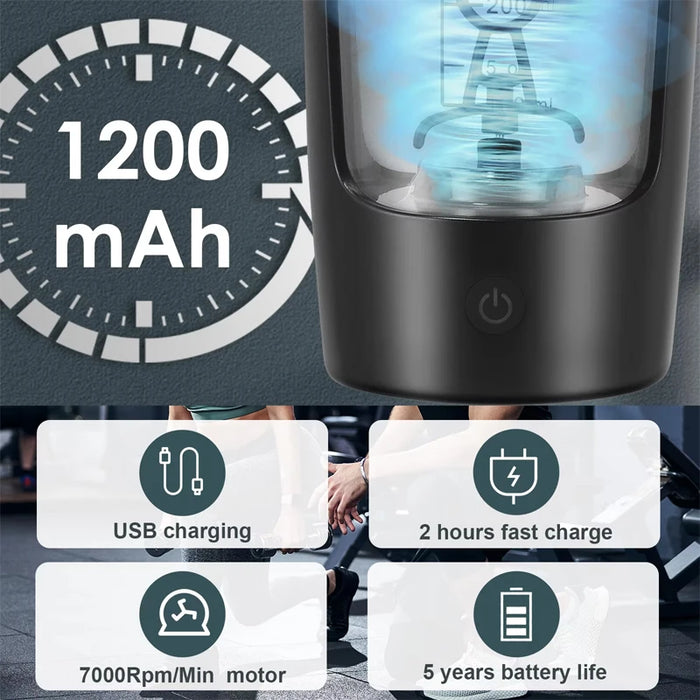 Portable Electric Shake Cup Fully Automatic Stirring Cup Rechargeable Milkshake Sports Fitness Carry Protein Powder Shake Cup