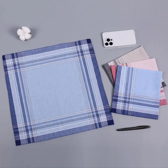 6 packs of men's pure cotton stitching handkerchief for women absorb water and sweat wipe towels color random