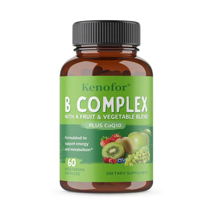 B Vitamins Supplement, with Vitamins B1,B2,B3,B5,B6,B12 and Folic Acid,Metabolic Support,Skin Health,Enhance Memory,Improve Mood