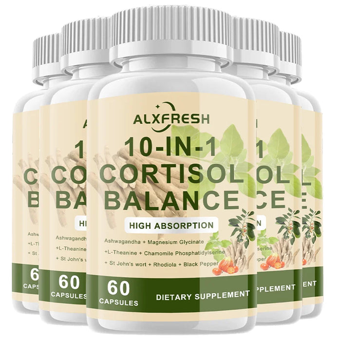 Cortisol Capsules Support Lower Cortisol Levels Relieve Stress Improve Mood and Sleep Quality Increase Energy Reduce Fatigue