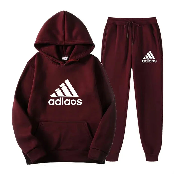 2025 Autumn-Winter Warmth-Enhanced Comfortable Leisure Fitness Sports Set: Two-piece set including hooded sports shirt and joggi