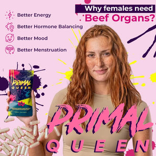 Primal Grass Fed Beef Organ Supplement for Women, Balance Hormones, Better Energy, Mood, & Libido Improve Menstruation