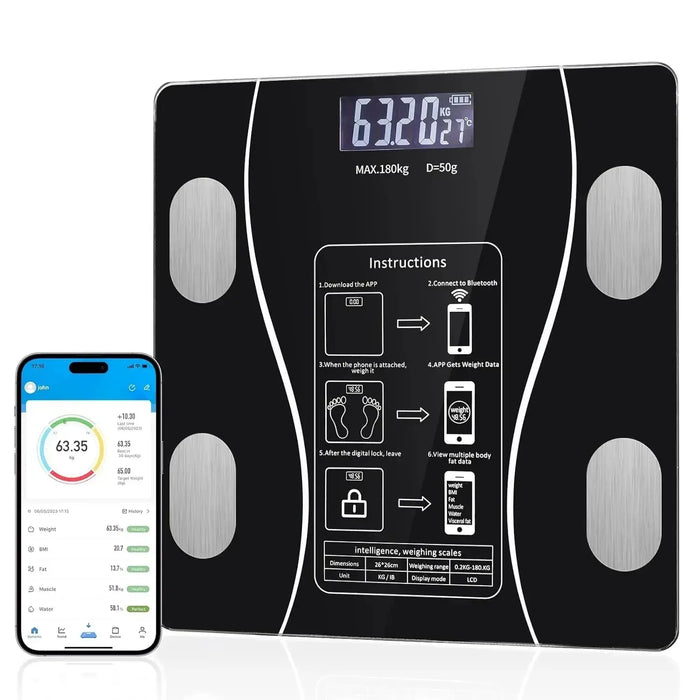 (Top selling) Smart Weight Scale with Bluetooth Connectivity for BodyMetrics Monitoring