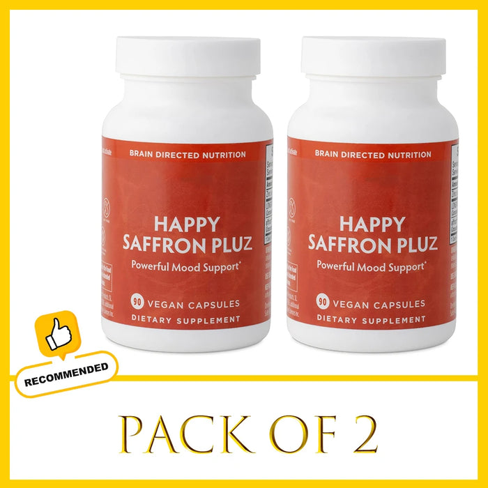 Happy Saffron Supplements Saffron Extract for Mood & Memory, Eye Health - Joint Supplement for Women & Men - 90 Vegan Capsules