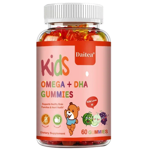 Children's Intelligence Supplement Gummies, Containing Vitamin D, OMEGA + Calcium, Support Attention, Memory, Brain Health