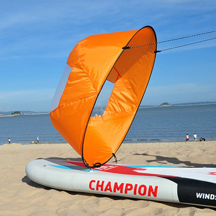 46 inch Kayak Wind Sail Folding Kayak Downwind Paddle Board Clear Window Sail Inflatable Canoe Boat Sail SUP Surfboard Accessory