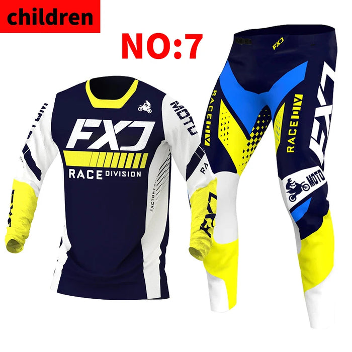 SIZE 20 22 24 26 28 motocross jersey and pants kids FXJ enduro gear set MX Gear Set children Youth MTB DH UTV Racing Sui