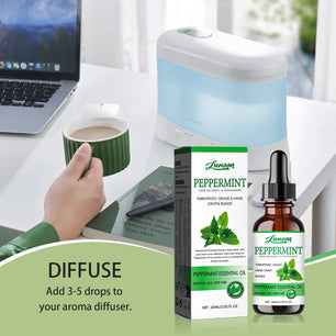 60ml Peppermint Essential Oil Natural Cooling Aromatherapy Oil for Diffuser, Massage & DIY Blends Handmade Fresh Mint Scent