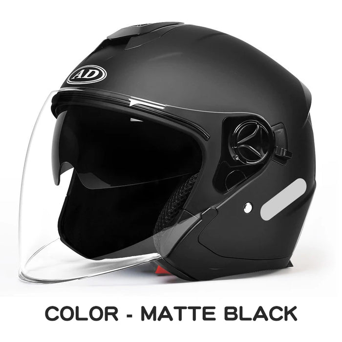 AD Motorcycles Half Helmets Summer Moto Motocross Men and Women Double Lens Electric Vehicles free size Helmets