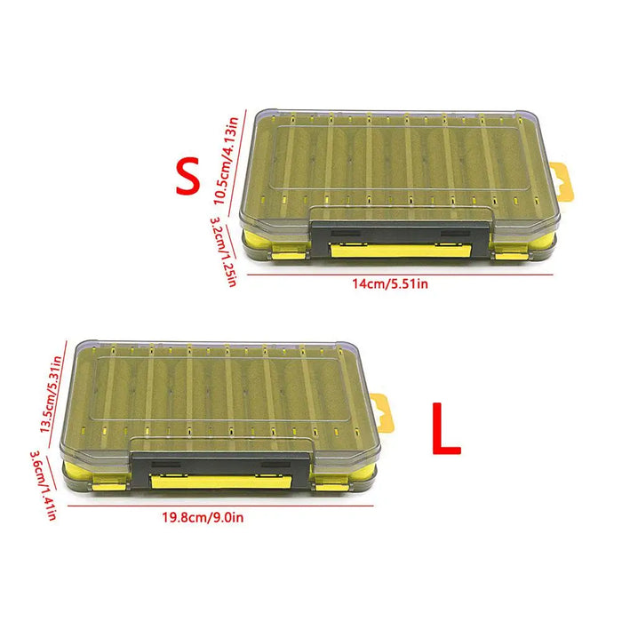 Fishing Tackle Box Lure Storage 14 Compartments Double Sided Open Case Strength Container Baits Gear Accesorios Pesca Tools Set